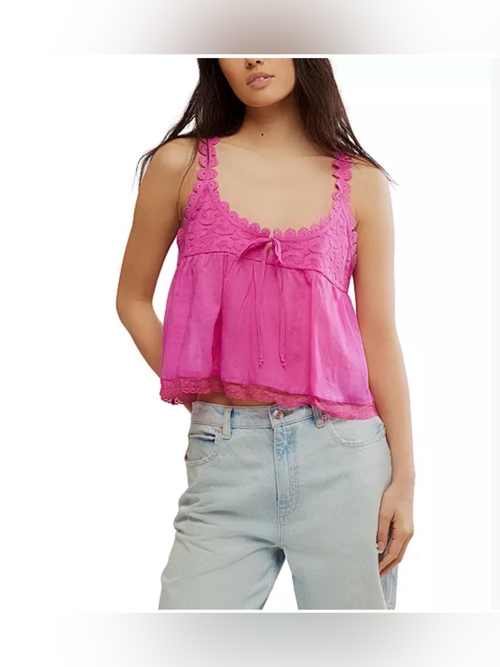 NWT $78 Free People Stevie Lace Tank
